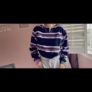 Slightly cropped stripped soft long sleeve